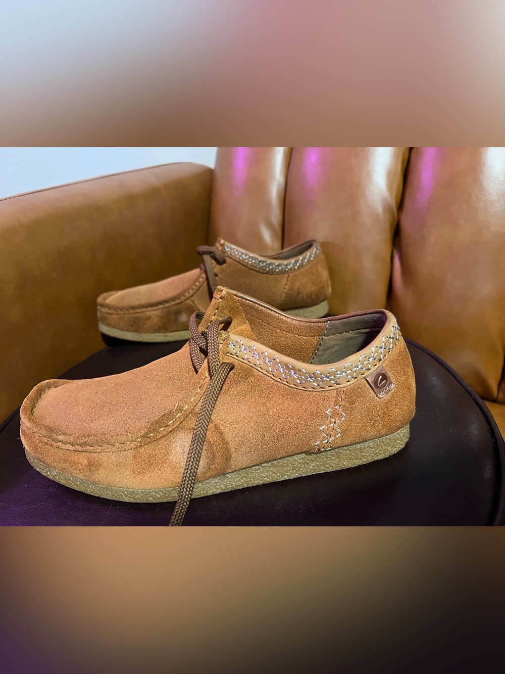 Clarks Shacre II Run moccasins brown suede upper men’s size 8